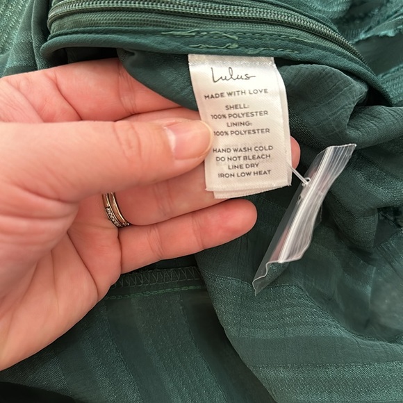 NWT Lulu’s Spread the Cheer Emerald Textured Square Neck Long Sleeve Top (L) - Picture 13 of 13